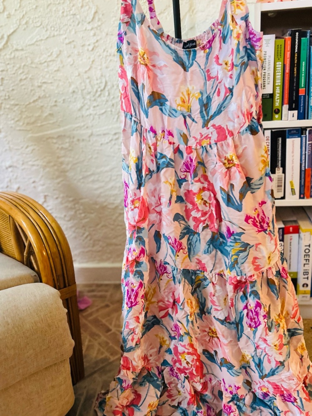 Floral Pink Tiered Maxi Dress